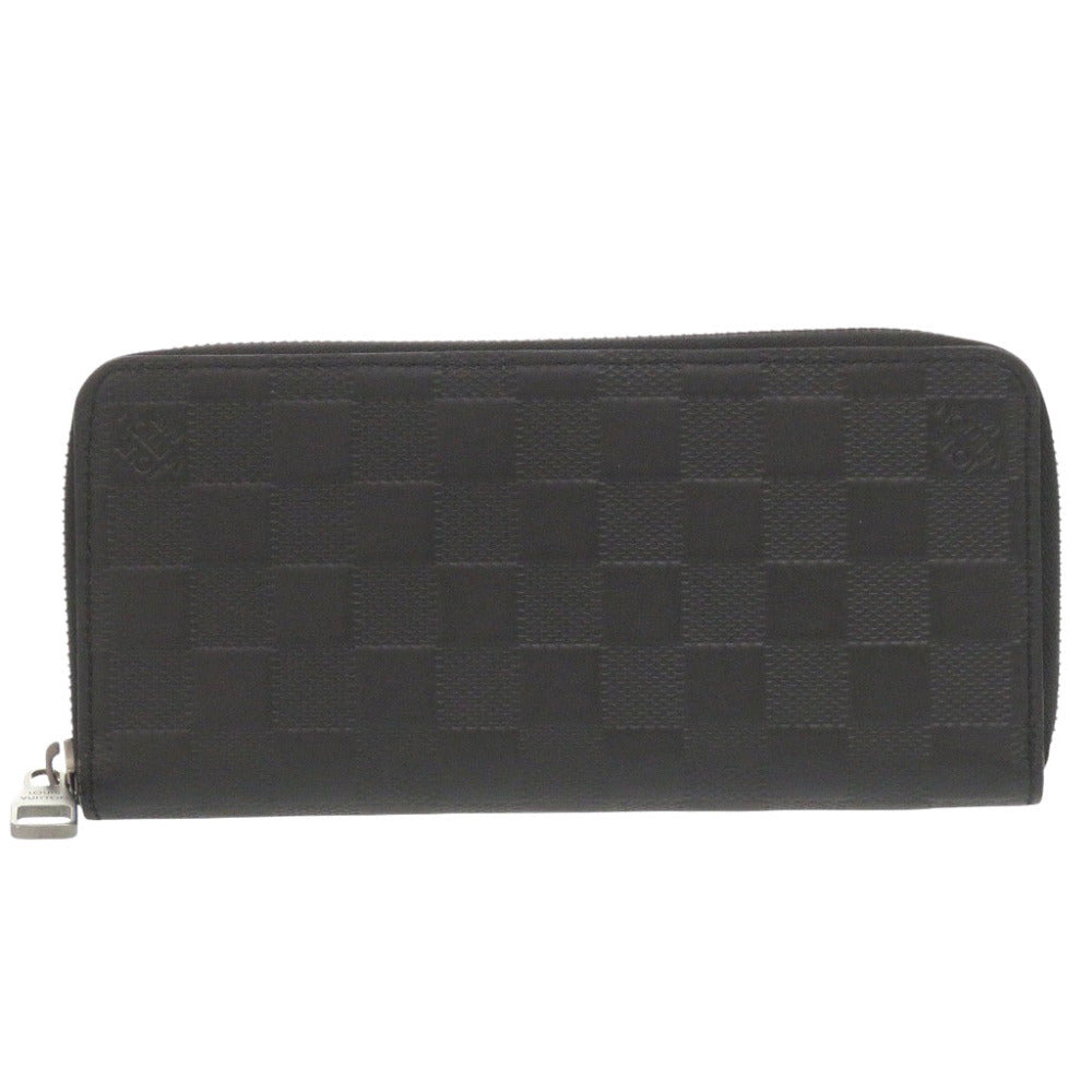 LOUIS VUITTON Long Wallet Purse N63548 Damier Anfini onyx Damier Zippy Wallet Vertical mens Used Authentic