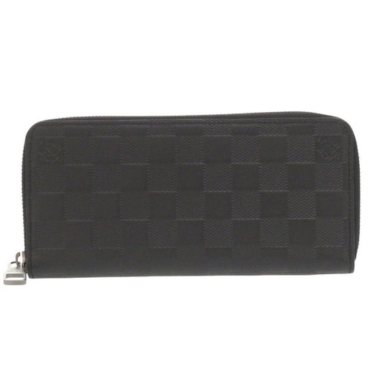 LOUIS VUITTON Long Wallet Purse N63548 Damier Anfini onyx Damier Zippy Wallet Vertical mens Used Authentic