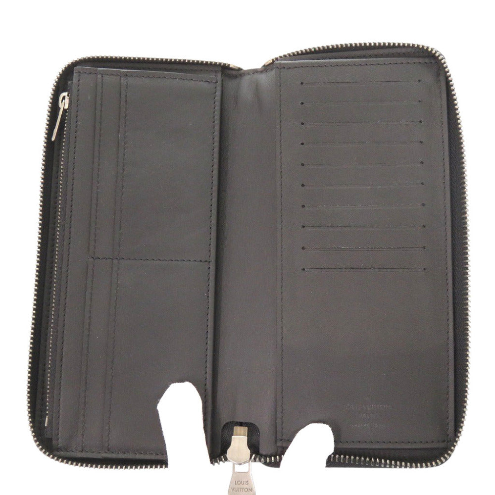 LOUIS VUITTON Long Wallet Purse N63548 Damier Anfini onyx Damier Zippy Wallet Vertical mens Used Authentic