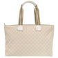 GUCCI Tote Bag 155524 GG canvas Ivory Sherry line Women Used Authentic