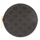 CELINE Coin case U-SD-5202 leather Brown Triomphe Women Used Authentic