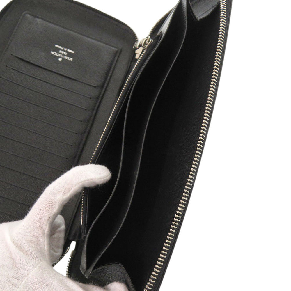 LOUIS VUITTON Long Wallet Purse M63042 Epi Leather Noir Organizer Atoll mens Used Authentic