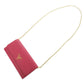 PRADA Long Wallet Purse 1DH002 leather Pink PEONIA Chain wallet Women Used Authentic