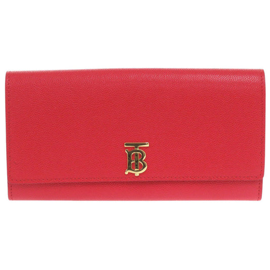 BURBERRY Bifold Wallet leather Red Women Used Authentic