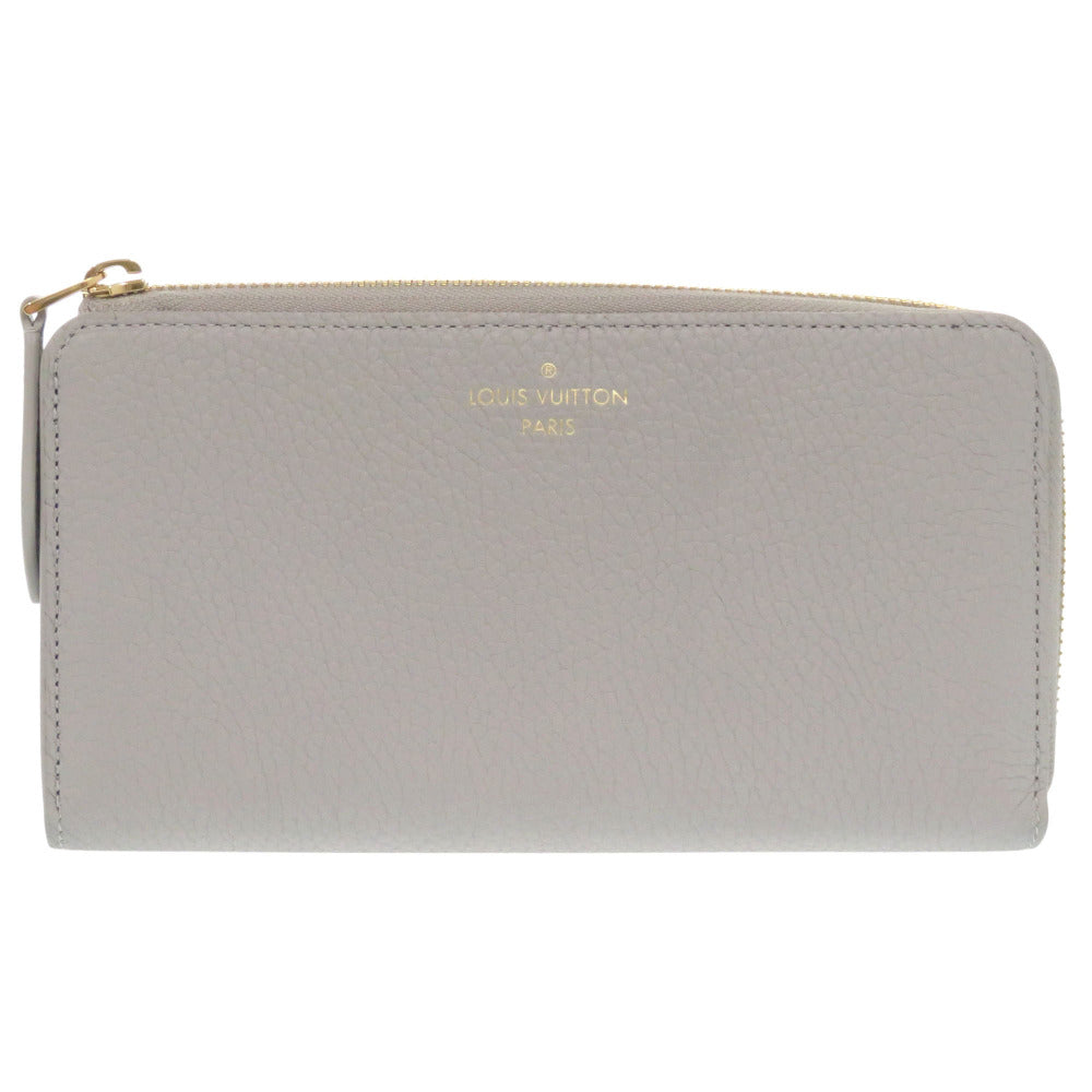 LOUIS VUITTON Long Wallet Purse M83654 Trion Leather Flint Gray Portefeuille comet Women Used Authentic