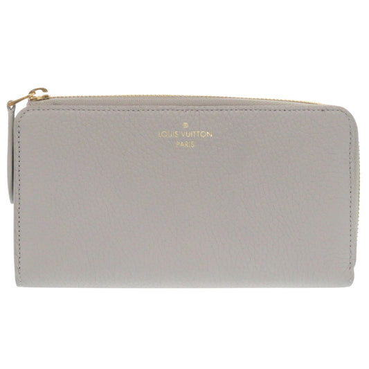 LOUIS VUITTON Long Wallet Purse M83654 Trion Leather Flint Gray Portefeuille comet Women Used Authentic