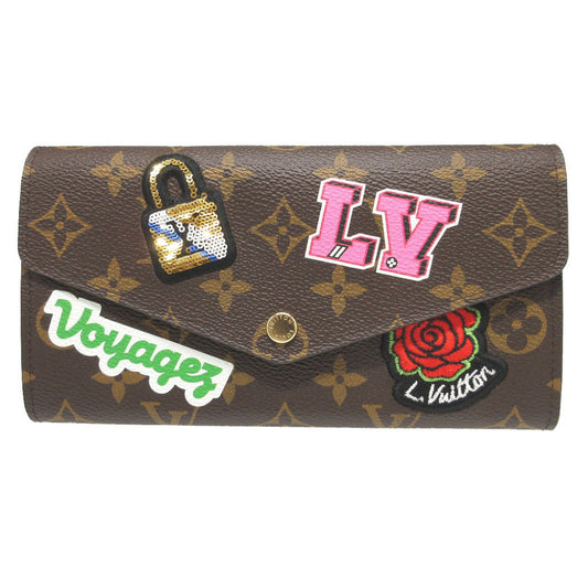 LOUIS VUITTON Long Wallet Purse M63318 Monogram canvas Brown Two fold Monogram Portefeuille Sarah unisex(Unisex) Used Authentic