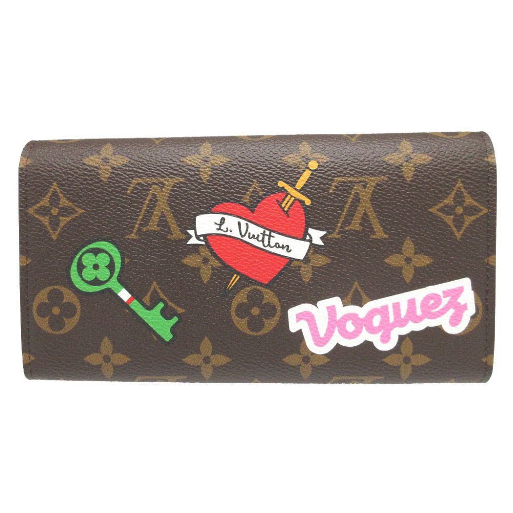 LOUIS VUITTON Long Wallet Purse M63318 Monogram canvas Brown Two fold Monogram Portefeuille Sarah unisex(Unisex) Used Authentic