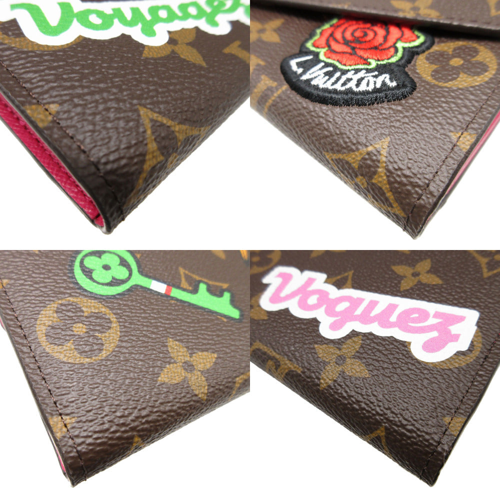 LOUIS VUITTON Long Wallet Purse M63318 Monogram canvas Brown Two fold Monogram Portefeuille Sarah unisex(Unisex) Used Authentic
