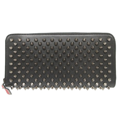 Christian Louboutin Long Wallet Purse 1165044 leather black Zip Around studs Panettone unisex(Unisex) Used Authentic