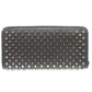 Christian Louboutin Long Wallet Purse 1165044 leather black Zip Around studs Panettone unisex(Unisex) Used Authentic