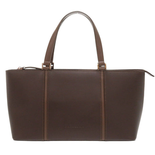 BURBERRY Handbag leather Brown Nova Check Women Used Authentic