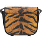BURBERRY Shoulder Bag leather black Leopard Women Used Authentic