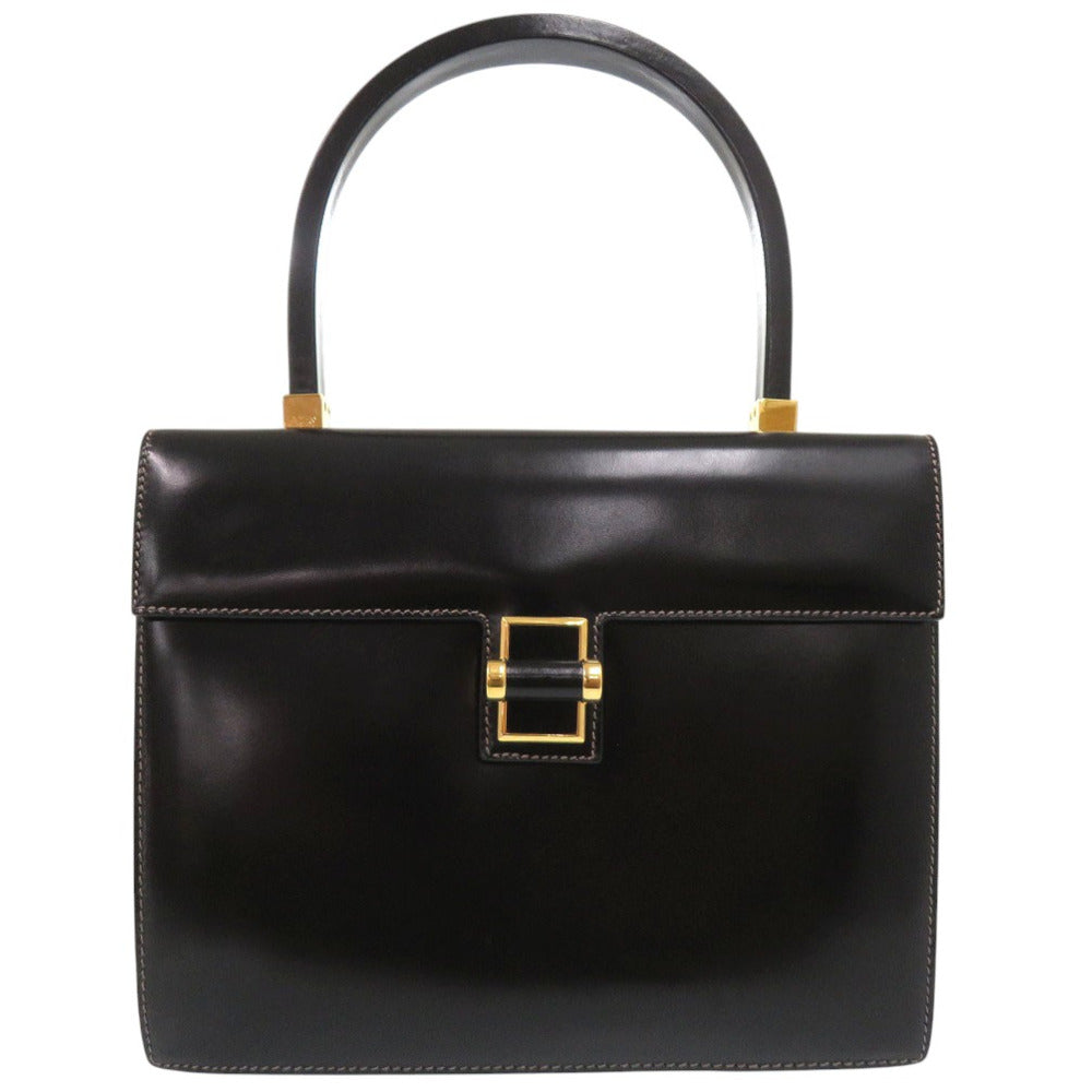 GUCCI Handbag leather black Old Gucci Turnlock Formal Bag Women Used Authentic
