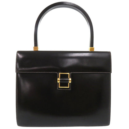 GUCCI Handbag leather black Old Gucci Turnlock Formal Bag Women Used Authentic