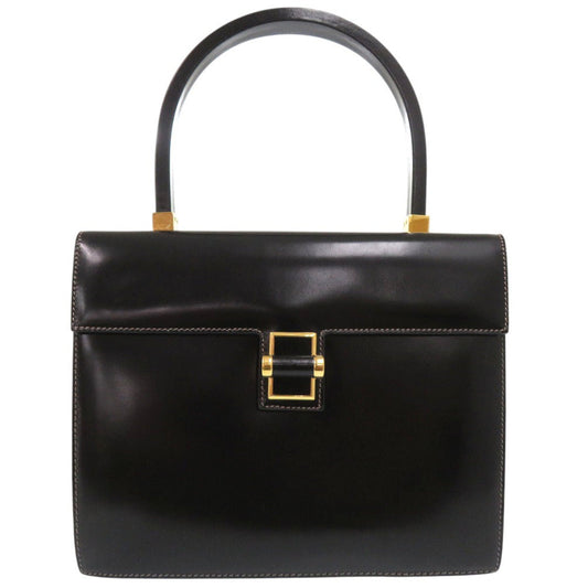 GUCCI Handbag leather black Old Gucci Turnlock Formal Bag Women Used Authentic