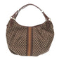 CELINE Handbag Canvas, Leather Brown one belt Macadam Women Used Authentic