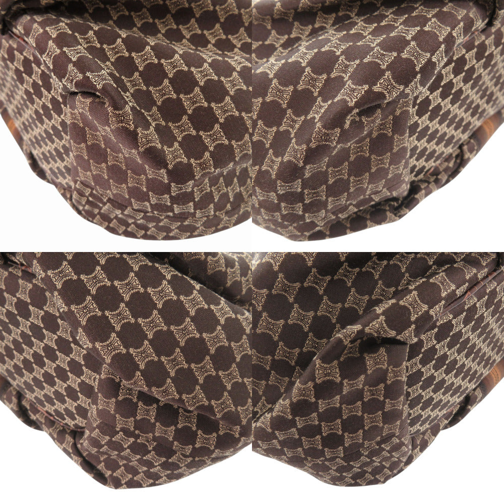 CELINE Handbag Canvas, Leather Brown one belt Macadam Women Used Authentic
