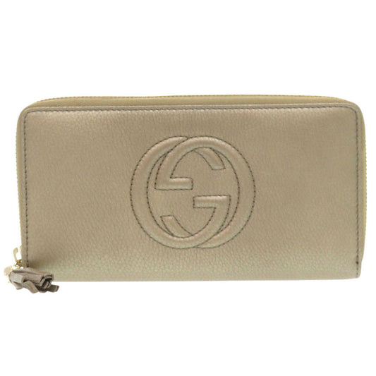 GUCCI Long Wallet Purse 308004 leather gold Soho