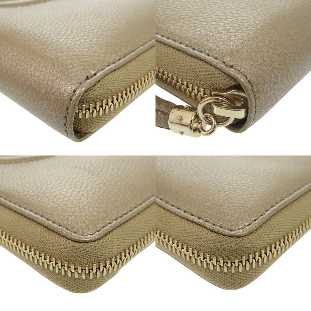 GUCCI Long Wallet Purse 308004 leather gold Soho