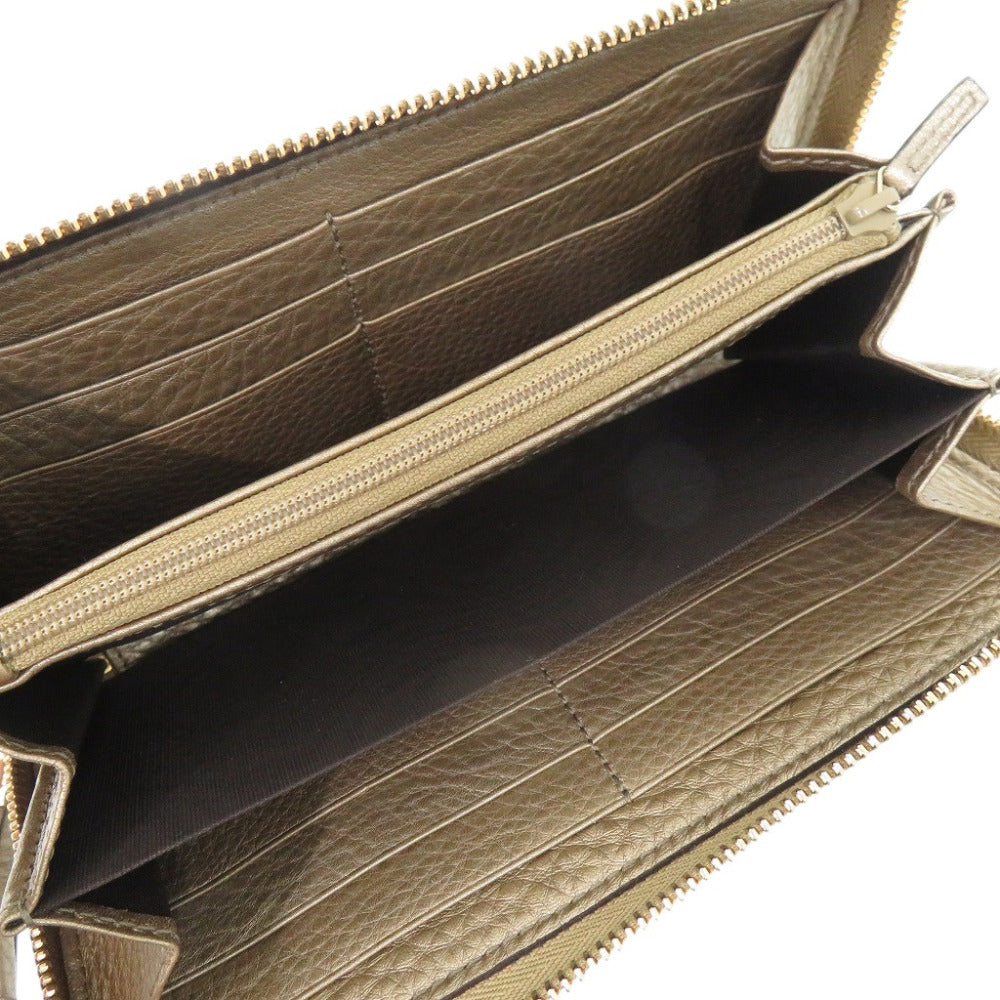 GUCCI Long Wallet Purse 308004 leather gold Soho