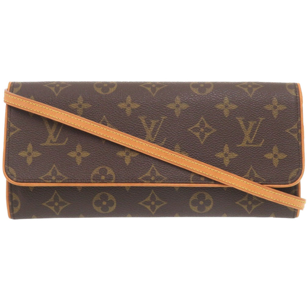 LOUIS VUITTON Shoulder Bag M51852 Monogram canvas Brown Monogram Pochette Twin GM Women Used Authentic