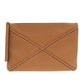 LOEWE Clutch bag leather Brown Cross line Women Used Authentic