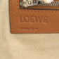 LOEWE Clutch bag leather Brown Cross line Women Used Authentic