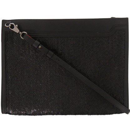 Christian Louboutin Shoulder Bag 3185202 Leather, Sequins black Sky porch Women Used Authentic
