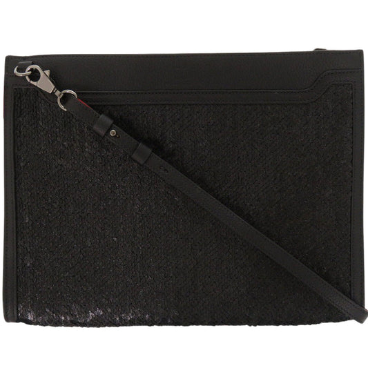 Christian Louboutin Shoulder Bag 3185202 Leather, Sequins black Sky porch Women Used Authentic