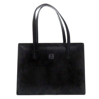 LOEWE Handbag Suede, Leather black vintage anagram Women Used Authentic