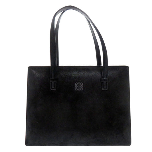 LOEWE Handbag Suede, Leather black vintage anagram Women Used Authentic