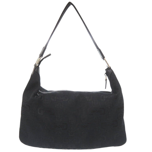 GUCCI Shoulder Bag 211523 canvas black Horsebit Pattern Women Used Authentic