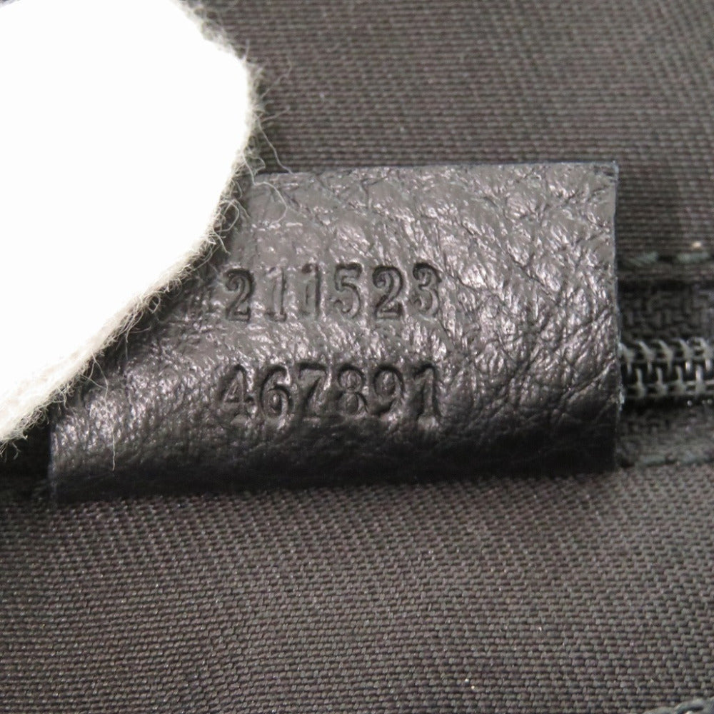 GUCCI Shoulder Bag 211523 canvas black Horsebit Pattern Women Used Authentic