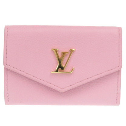 LOUIS VUITTON Tri-fold wallet M80088 leather pink Portefeuille Rock Mini Women Used Authentic
