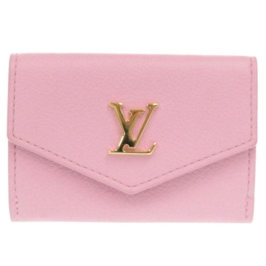 LOUIS VUITTON Tri-fold wallet M80088 leather pink Portefeuille Rock Mini Women Used Authentic
