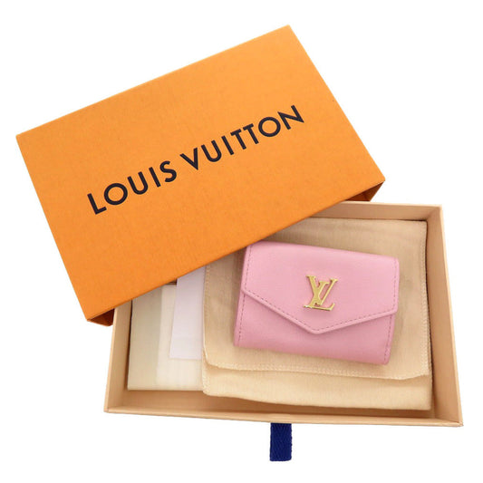 LOUIS VUITTON Tri-fold wallet M80088 leather pink Portefeuille Rock Mini Women Used Authentic