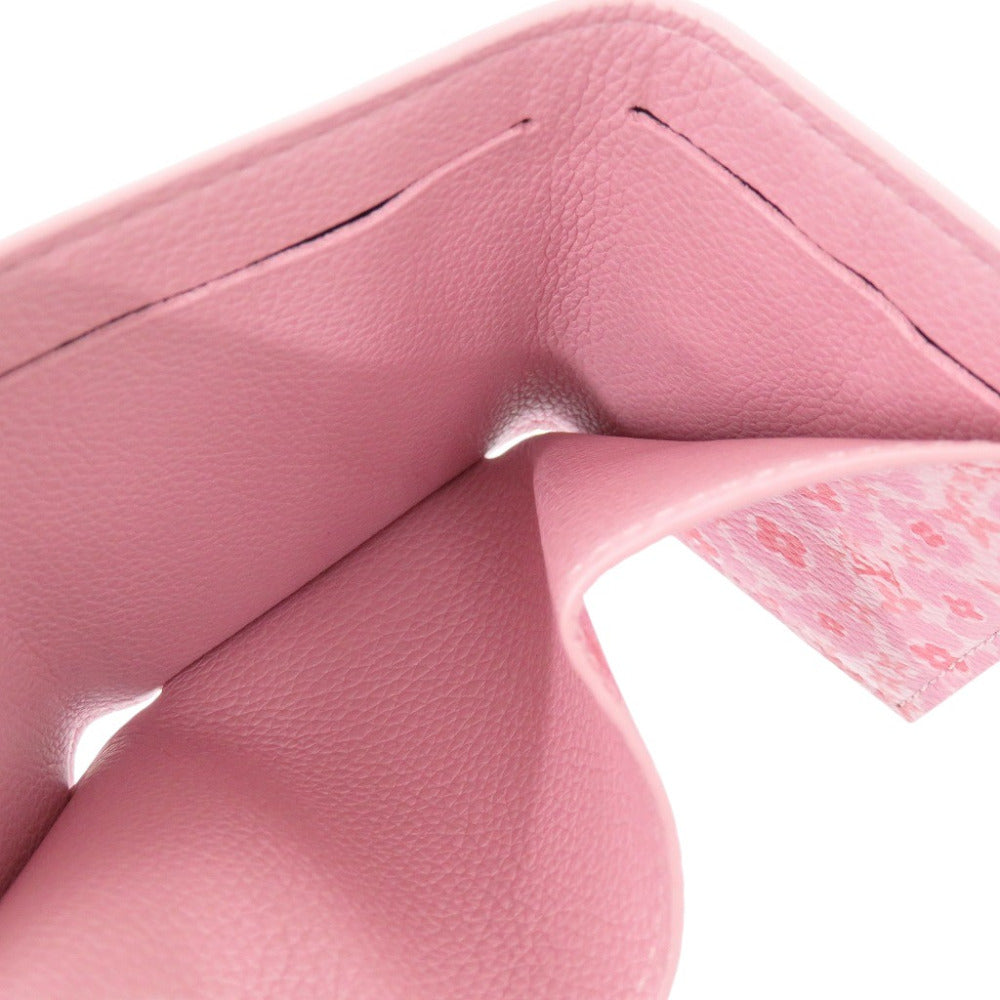 LOUIS VUITTON Tri-fold wallet M80088 leather pink Portefeuille Rock Mini Women Used Authentic