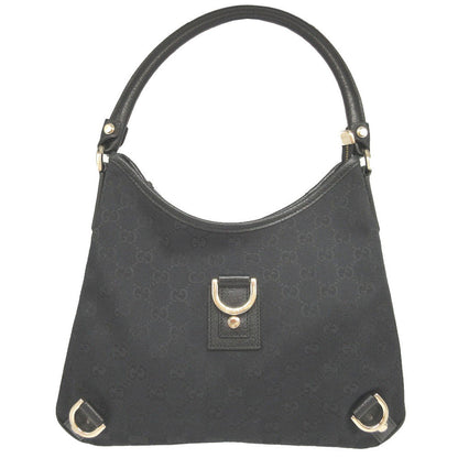 GUCCI Shoulder Bag 130738 GG canvas, leather black Abbey