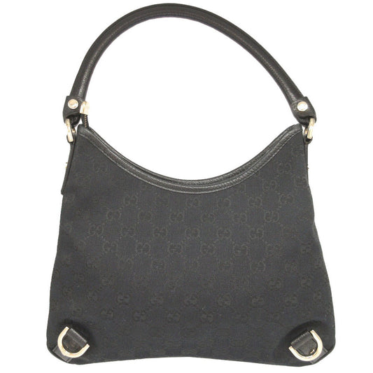 GUCCI Shoulder Bag 130738 GG canvas, leather black Abbey