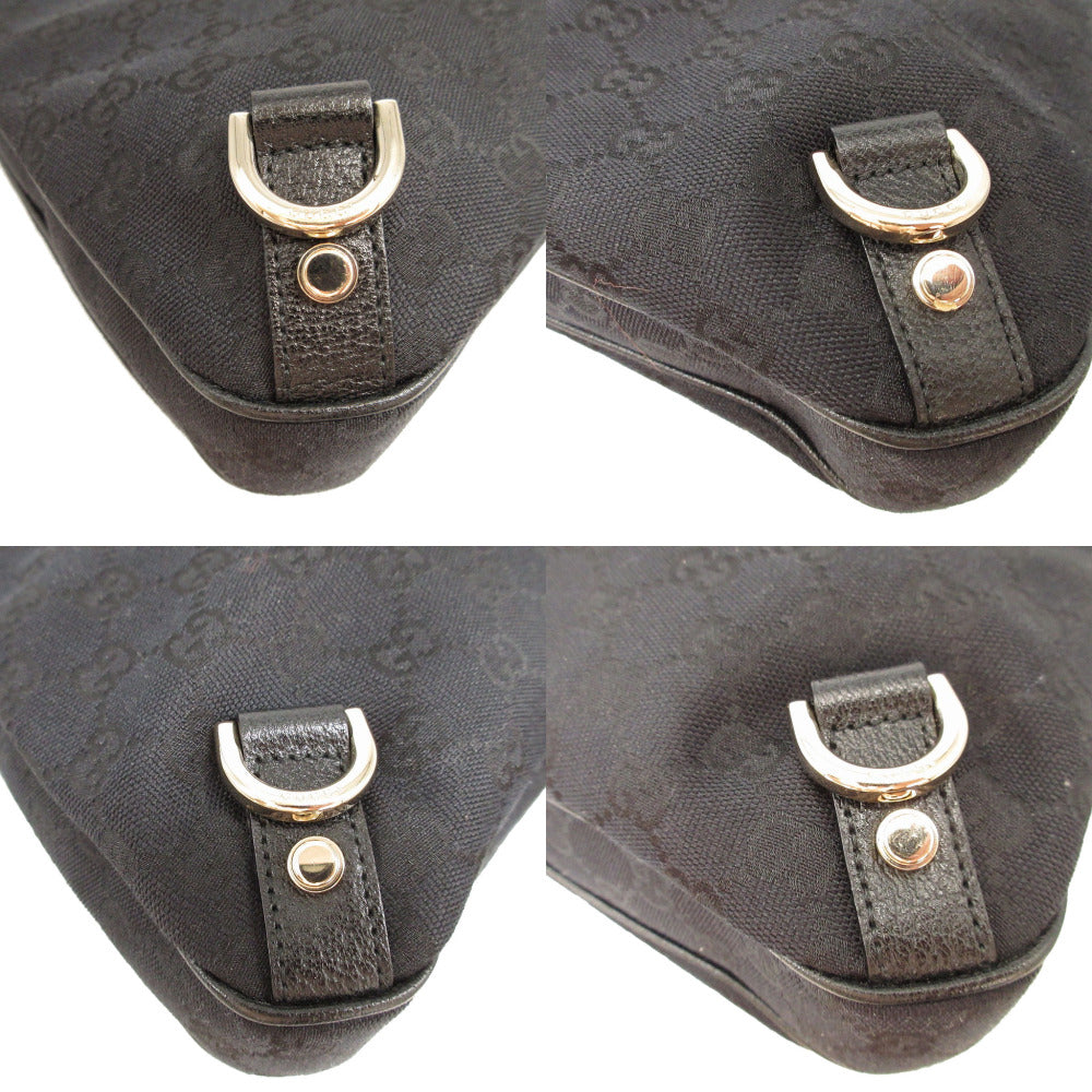 GUCCI Shoulder Bag 130738 GG canvas, leather black Abbey