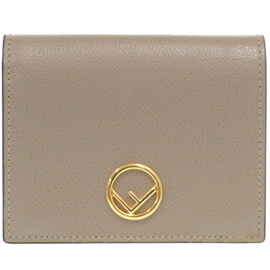 FENDI Bifold Wallet 8M0387 leather beige Ehuise Fendi Women Used Authentic