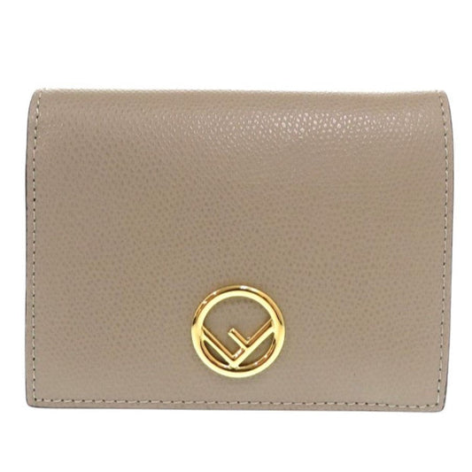 FENDI Bifold Wallet 8M0387 leather beige Ehuise Fendi Women Used Authentic