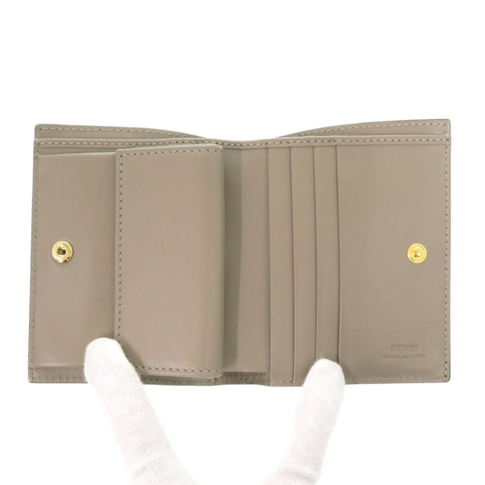 FENDI Bifold Wallet 8M0387 leather beige Ehuise Fendi Women Used Authentic