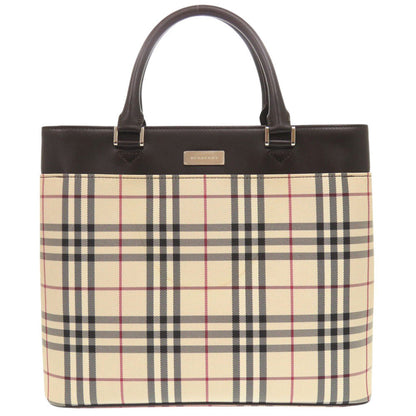 BURBERRY Handbag Canvas, Leather beige Nova Check Women Used Authentic