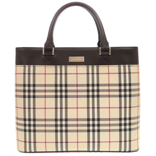 BURBERRY Handbag Canvas, Leather beige Nova Check Women Used Authentic