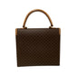 CELINE Handbag Leather, PVC Brown Macadam Blason Triomphe logo ring Metal Women Used Authentic