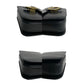 CELINE Shoulder Bag leather black Circle logo Metal Women Used Authentic