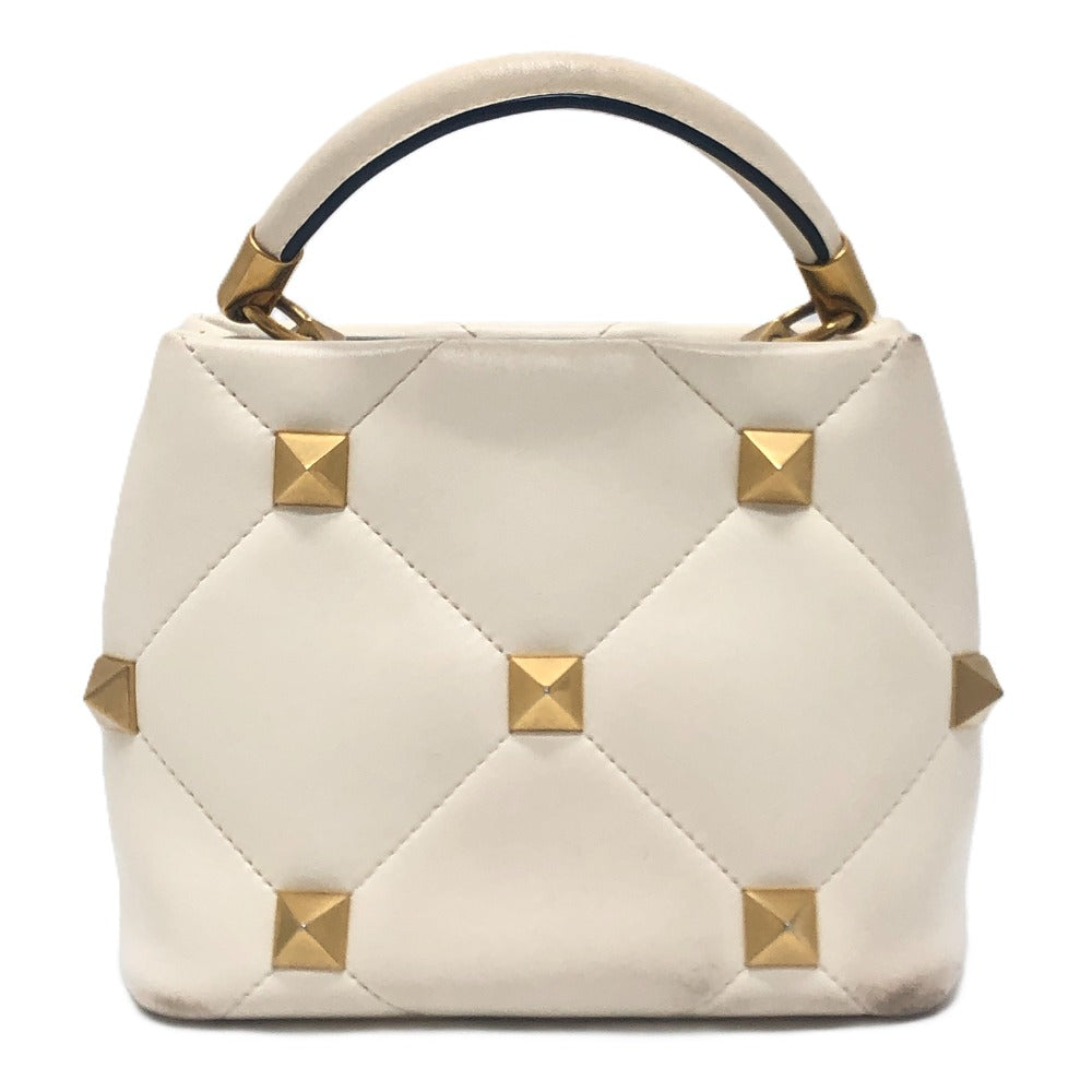 VALENTINO Handbag VW0B0197BSF leather white Rockstud Roman studs