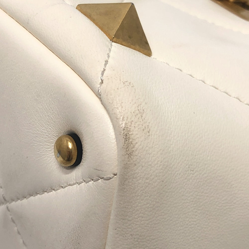 VALENTINO Handbag VW0B0197BSF leather white Rockstud Roman studs